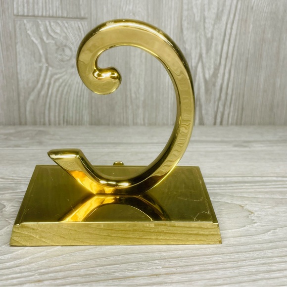 Pottery barn gold tone heavy shelf stocking hook Christmas decorations “ C “ - Picture 2 of 5